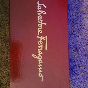 Size 7 cream and black Salvatore Ferragamo